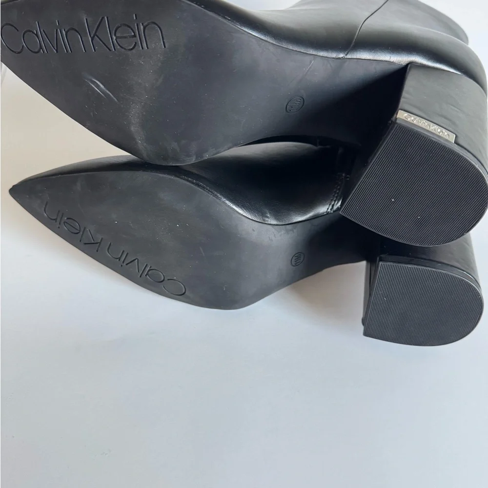 Calvin Klein Black Heeled Boots - Picture 2 of 2